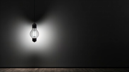 Empty wall in a room with a light bulb. Generation A