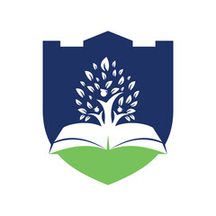 Education tree growth on book idea png logo. Students with Graduation cap Png vector design.	
