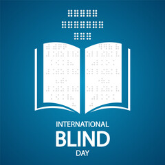 Blind Day International braille book, vector art illustration.