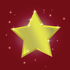 gold star on red background