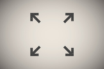 arrows, navigation, square icon vector illustration in stamp style