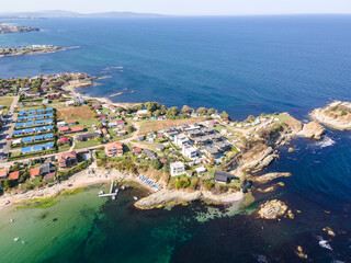 Obraz premium Aerial view of Black sea coast near Arapya beach, Bulgaria