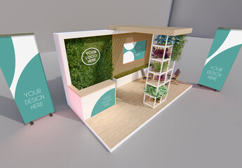 Green Exhibition Stand Mockup D