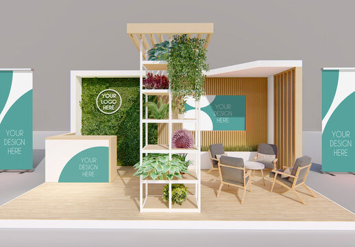 Green Exhibition Stand Mockup C