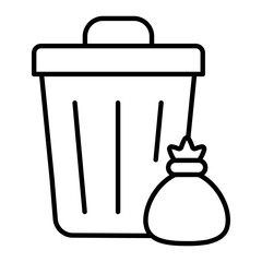 Dustbin Outline Icon
