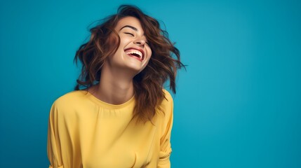 Fototapeta premium Smiling Caucasian Woman: Beauty and Fashion Portrait