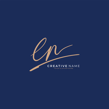 en e n initial signature logo. Handwriting e and n logo template vector