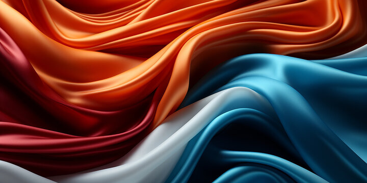 Bunte fantasievolle leuchtende wellige Form als Hintergrund im Querformat f&uuml;r Banner, ai generativ