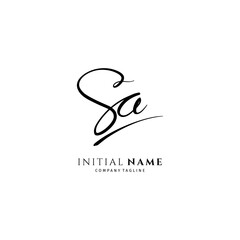 Obraz premium SA initial signature logo. Handwritten monogram vector
