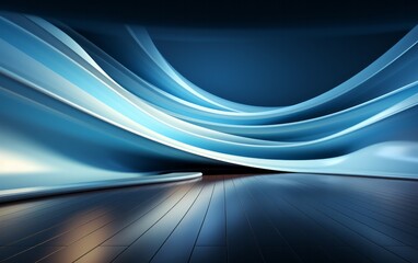 Abstract versatile presentation background with blue wall and beautiful highlights of light and shadow