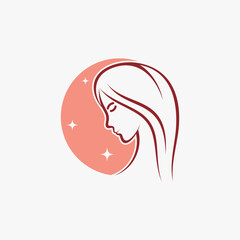 Beauty fashion logo design for woman salon with creative elements