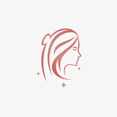 Beauty fashion logo design for woman salon with creative elements