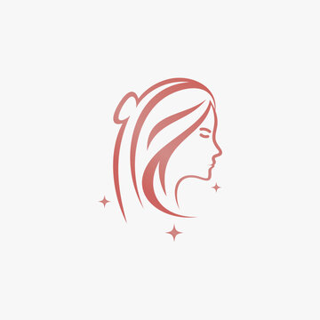 Beauty fashion logo design for woman salon with creative elements