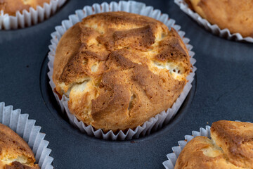 hot homemade cupcakes after cooking