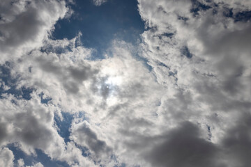 beautiful white clouds in the blue sky