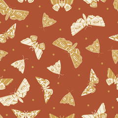 Clay Moths Seamless Pattern