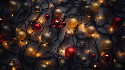 Colorful and quality garlands of lights. Plain background.