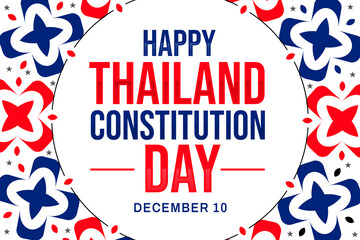 Happy Thailand Constitution Day wallpaper with colorful shapes and typography