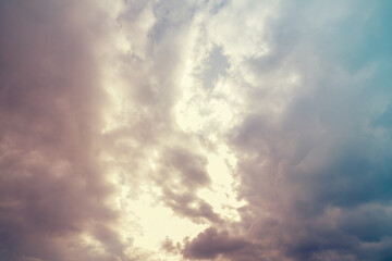 Dark rain clouds. Stormy cloudy skies