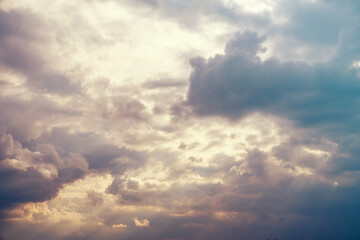 Dark rain clouds. Stormy cloudy skies
