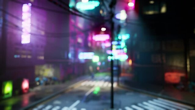Blur street bokeh with colorful lights in night time