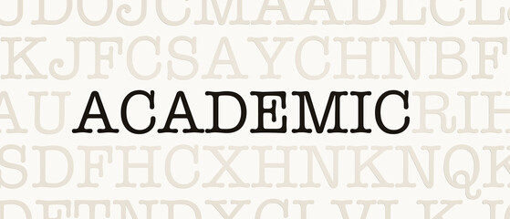Academic, member of a university or college.. Page with random letters and the word 