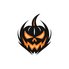 Halloween Pumpkin Vector icon logo ghost character cartoon illustration