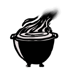 Halloween Cute Illustration Cauldron