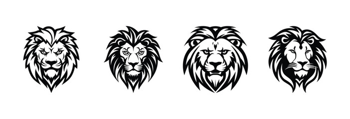 Lion Mascot hand drawing silhouette vector icon