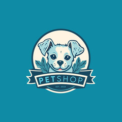 Pet shop logo and Icon design and logo template