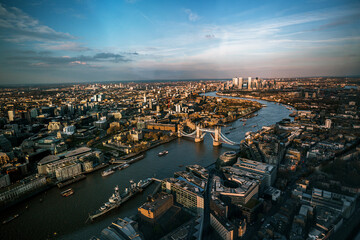 Fototapeta premium Aerial View of London at Sunset