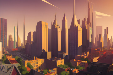 a sunny cityscape Generativ AI
