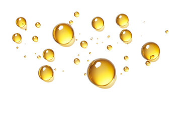 Oil drops. Serum droplet with air bubbles on white background - obrazy, fototapety, plakaty