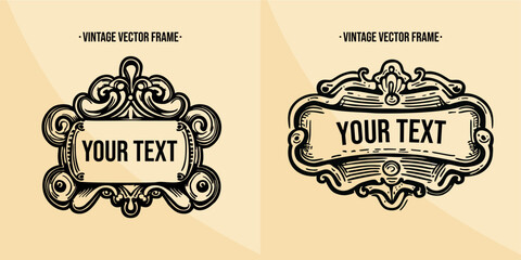 Vintage frame for writing text of message