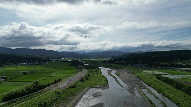 Photographing a river in Shiga Prefecture, Japan with a drone 02
