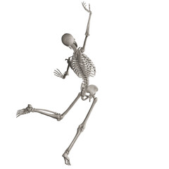 skeleton posing 3d render illustration - obrazy, fototapety, plakaty