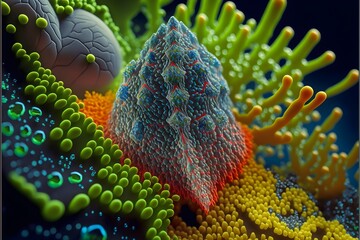 High Quality Detailed Sharp Focus Photograph Crystaline Organisms Silicon Biome 