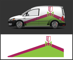 Cargo Van wrap design vector. Graphic abstract stripe racing background kit designs for wrap vehicle