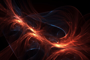 Red curve abstract background generative AI