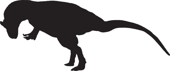 Allosaurus black silhouette isolated background