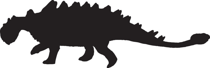 ankylosaurus black silhouette isolated background