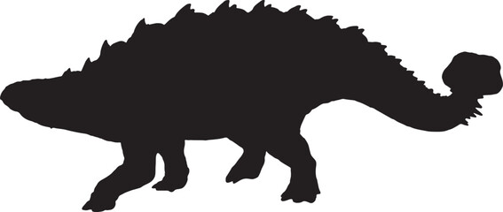 ankylosaurus black silhouette isolated background © meen_na