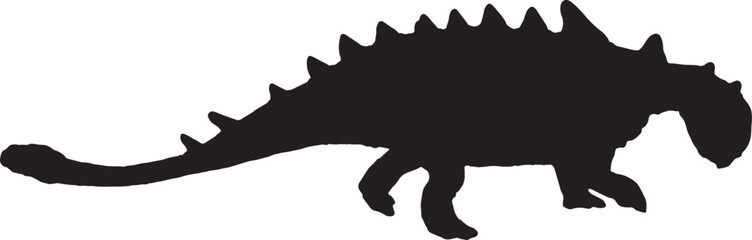 ankylosaurus black silhouette isolated background