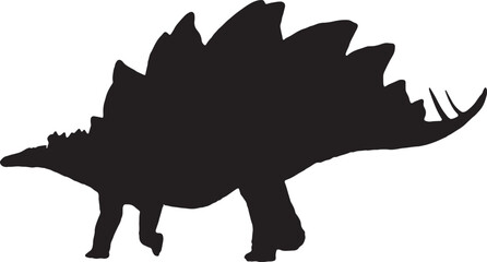 stegosaurus  black silhouette isolated background © meen_na
