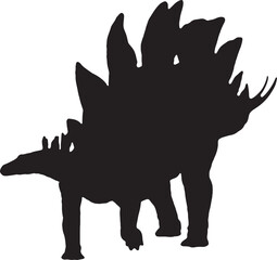 stegosaurus  black silhouette isolated background