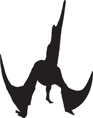 Tupandactylus black silhouette isolated background © meen_na