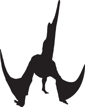 black pterodactyl silhouette flying white background clip art preview