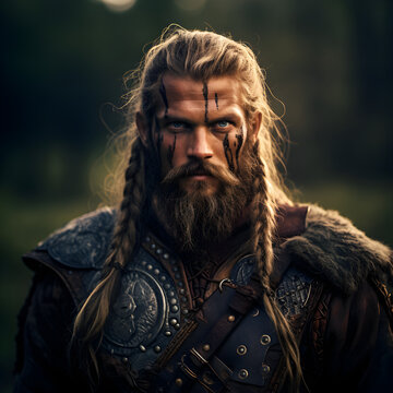 A Viking warrior. A look at Norse culture. Generative ai. 