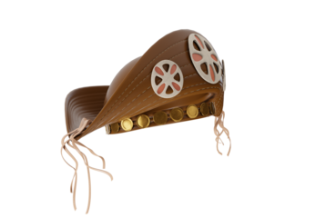 Chapéu de Couro Cangaceiro Lampião com flor artesanato para campanhas do nordeste nordestino  png sem fundo