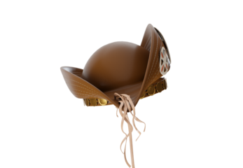 Chapéu de Couro Cangaceiro Lampião com flor artesanato para campanhas do nordeste nordestino  png sem fundo lateral